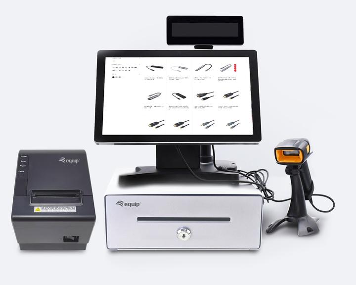 Produktbild equip Kassenschublade 4Schein-/4Münzfächer RJ11 POS Silber