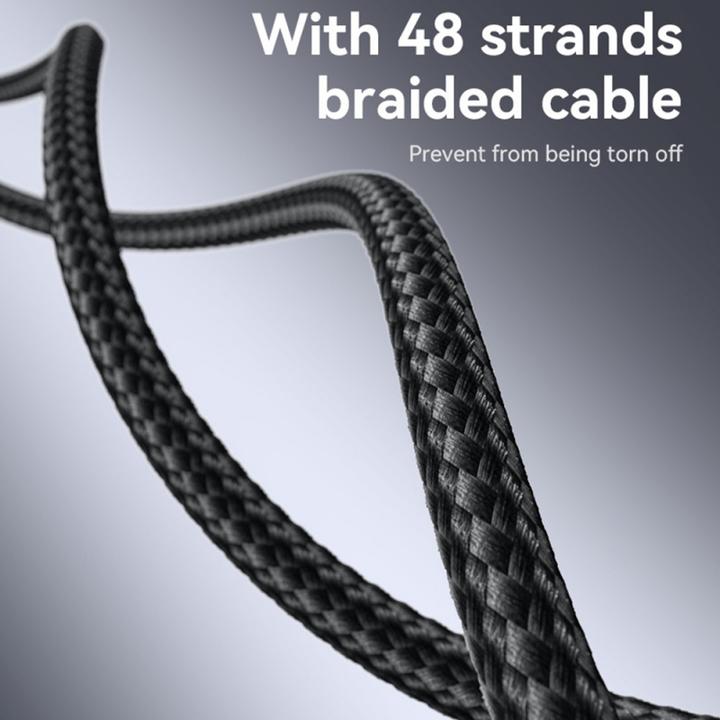 Actual product image Yesido Cable CA186 240W Type-C/Type-C 2m 5A, BLACK/BLACK (2 m, USB 2.0, 240 W)