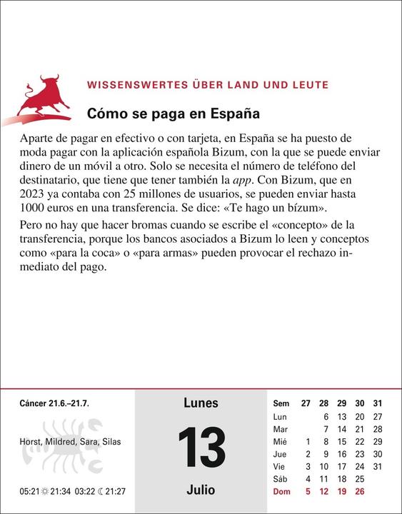 Produktbild Harenberg Spanisch Sprachkalender 2026 - Spanisch lernen leicht gemacht - Tagesabreisskalen (12.5 x 16 cm)