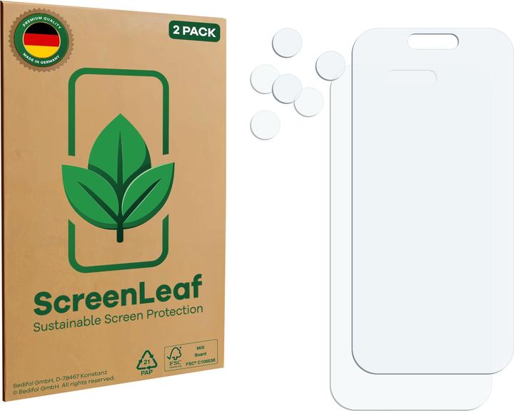 Produktbild ScreenLeaf Schutzfolie für Apple iPhone 17 Pro (Display+Kamera) nachhaltiger Displayschutz Display Schutz (2 Stk., Apple iPhone 17 Pro)