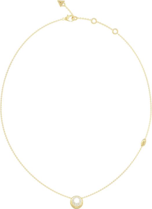 Guess Moon Drops 16-18" Coin Pave Necklace (Glass, Stainless steel)