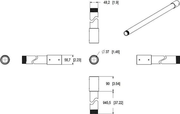 Produktbild Axis TP3908-E Ext. Pipe WH 100 cm