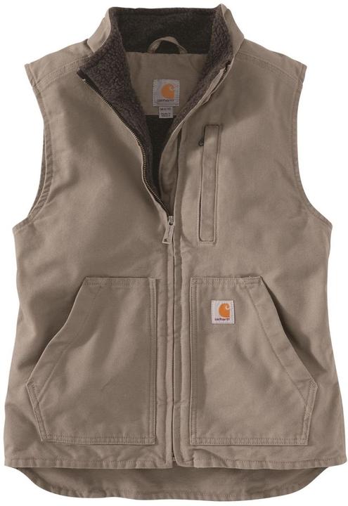 Actual product image Carhartt Sherpa Lined Mock Neck Vest Taupe Grey Size S (S)
