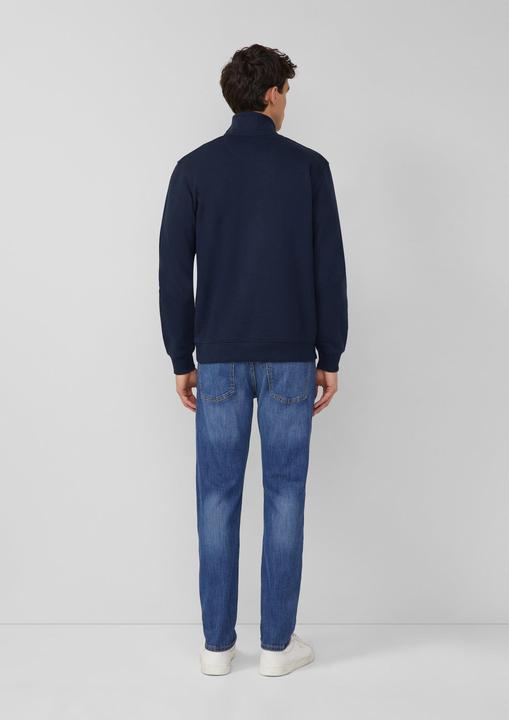 Produktbild s.Oliver Sweatshirt Sweatshirt mit Troyer-Kragen und Logo-Patch (M)