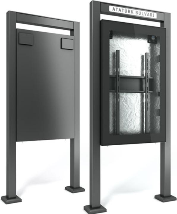 Image du produit DSS Stèle d'extérieur Portrait, écran 55", noir