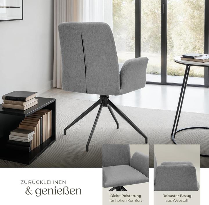 Image du produit tectake Fauteuil pivotant DAYA rembourré