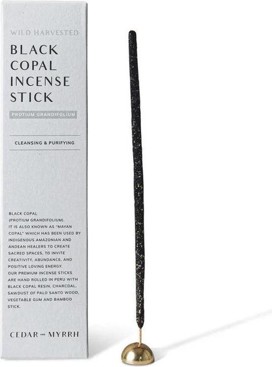 Cedar and Myrrh Incense sticks hand-rolled Black Copal
