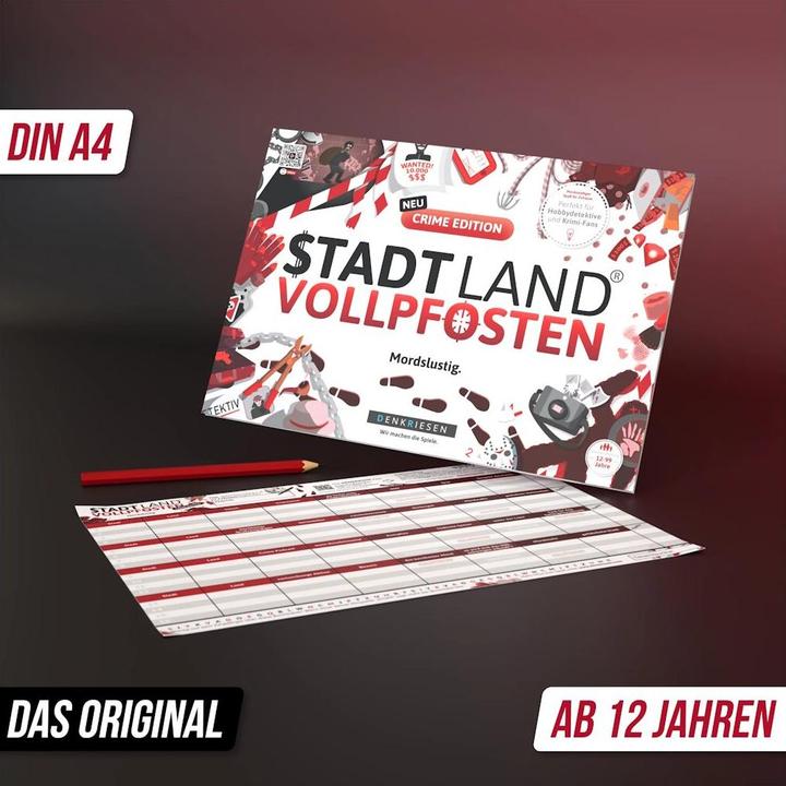Produktbild Denkriesen Stadt Land Vollpfosten - A4 Block Crime Edition (d) (Deutsch)