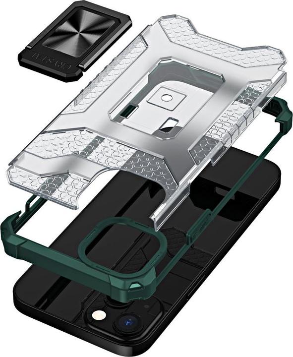 Actual product image Hurtel Crystal Ring Case Kickstand Tough Rugged Cover for iPhone 13 green (Apple iPhone 13)