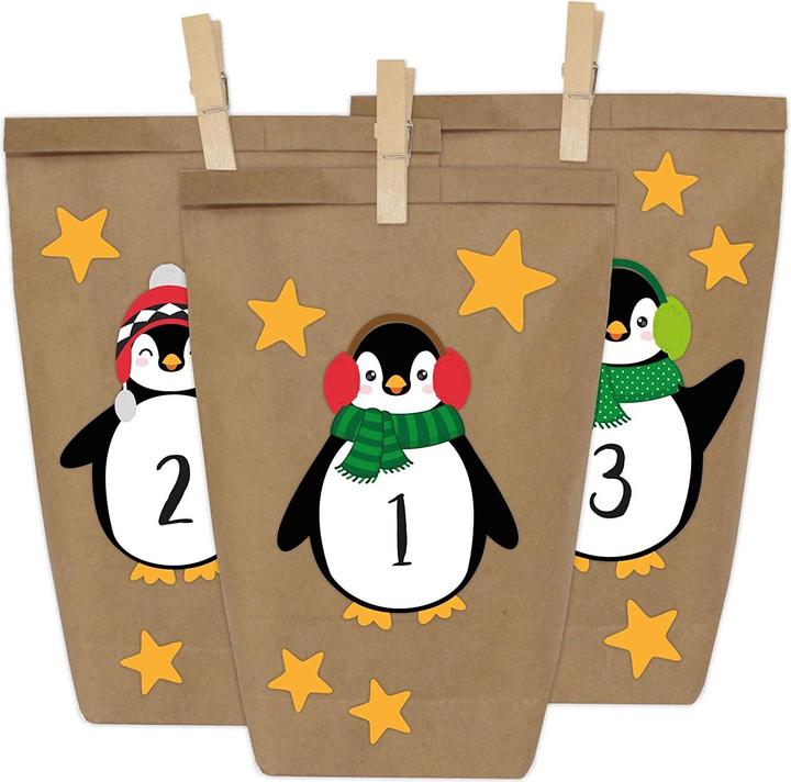 Papierdrachen Pinguine