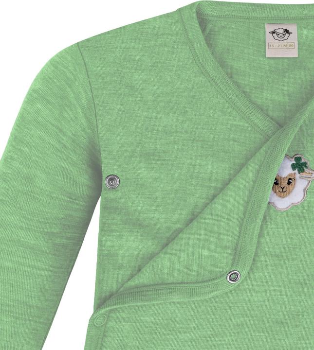 Produktbild Normani 2er Set Unisex Baby Wickelbody Langarm-Strampler Einteiler aus Merinowolle - 9351 (80)