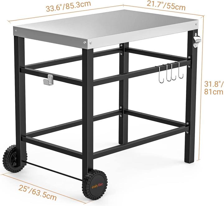 Produktbild Only Fire Edelstahl Grilltisch mit grosser Arbeitsflaeche