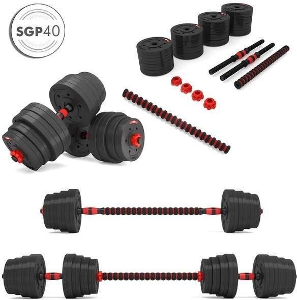 Image du produit HMS Sgp40 Sztangielki-Sztanga Kompozyt 40 kg (2 x 20 kg)