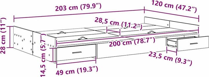 Actual product image vidaXL Moderner Bettrahmen (200 x 200 cm)
