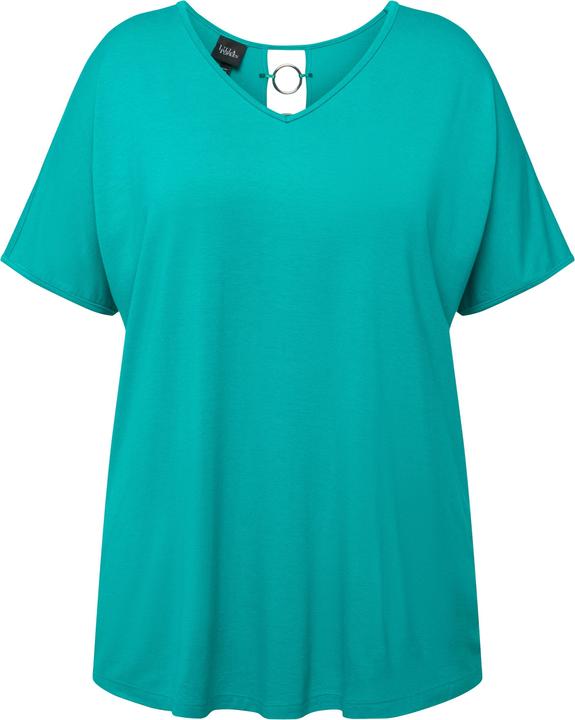 Immagine prodotto Ulla Popken T-shirt con apertura sul retro, anelli, scollo a V e mezze maniche (56)