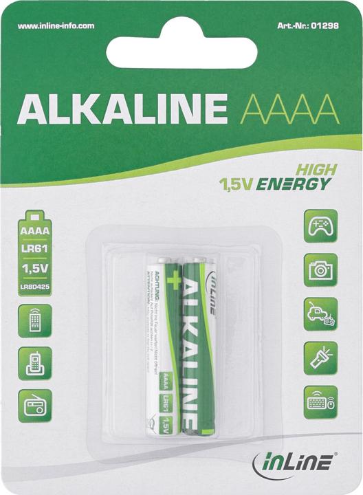Actual product image InLine Alkaline batteries (2 pcs., AAAA, 500 mAh)