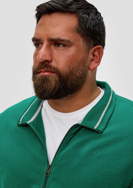 Produktbild s.Oliver Sweatshirt Jacke Sweatshirt Jacke mit Stehkragen (4XL)