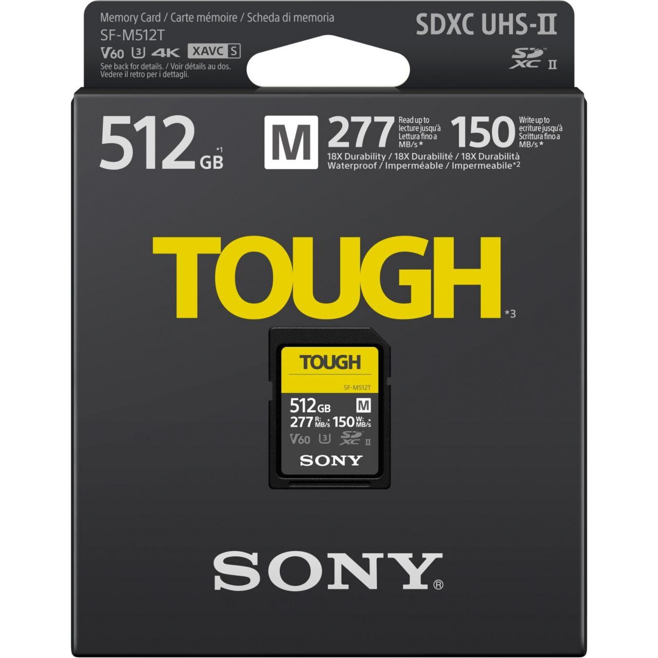Sony SF-M Tough (512 GB, SDXC, U3, UHS-II), Speicherkarte, Schwarz