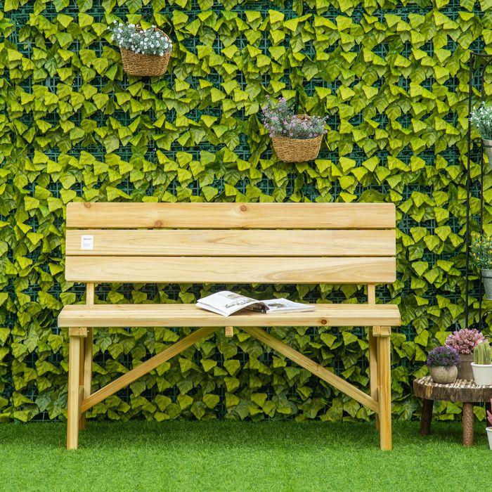 Actual product image Swisshandel24 Garden bench 2-seater wooden park bench bench up to 220 kg bench patio bench with backrest garden