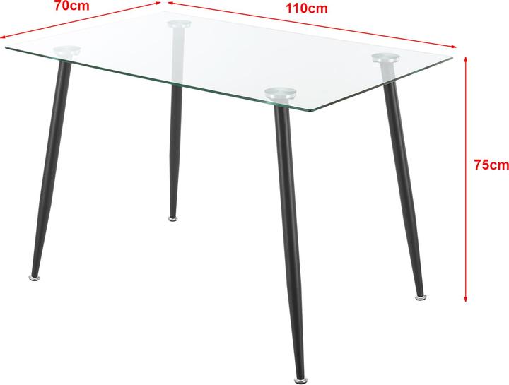 Actual product image En.Casa Glass table Hyrynsalmi black