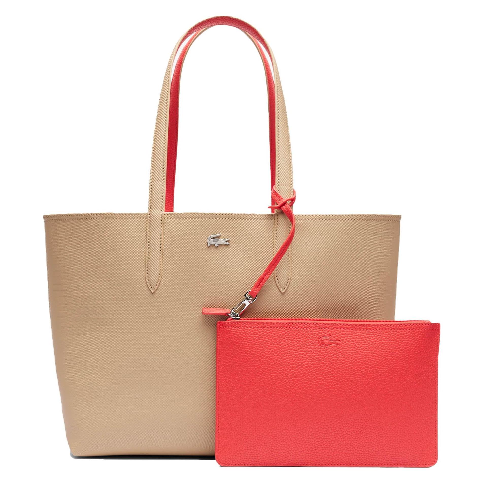 Lacoste, Damen, Tasche, Shopping Bag, Braun, Mehrfarbig