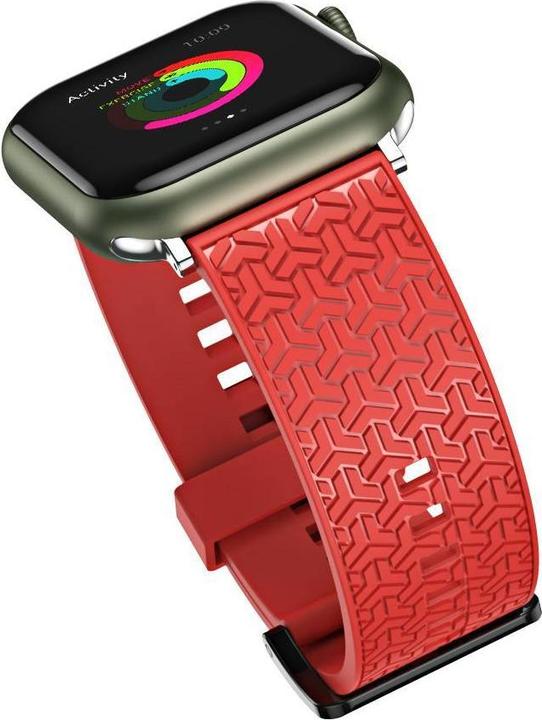 Actual product image Hurtel Watch Strap Y strap for Apple Watch 7 / SE (41/40 / 38mm) band watchband red (38 mm, 40 mm, 41 mm, TPU)