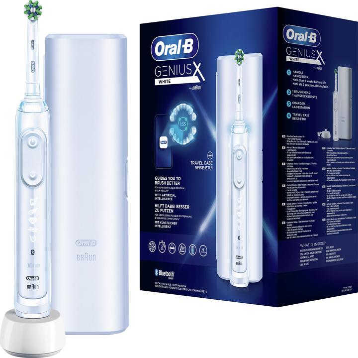 Immagine prodotto Oral-B Genius X Spazzolino elettrico bianco + custodia Traveal (Spazzolino oscillante)