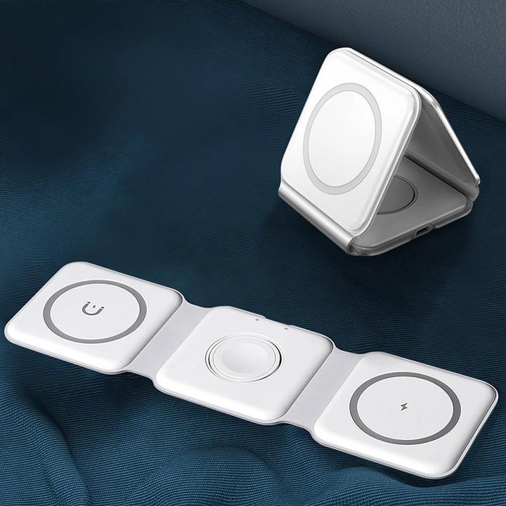Produktbild Dudao A11N 15W 3in1 induktives Ladegerät – weiss (15 W)