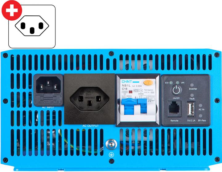 Image du produit Ective TSI 25 PRO Onduleur sinusoïdal 2500W/12V avec priorité au secteur