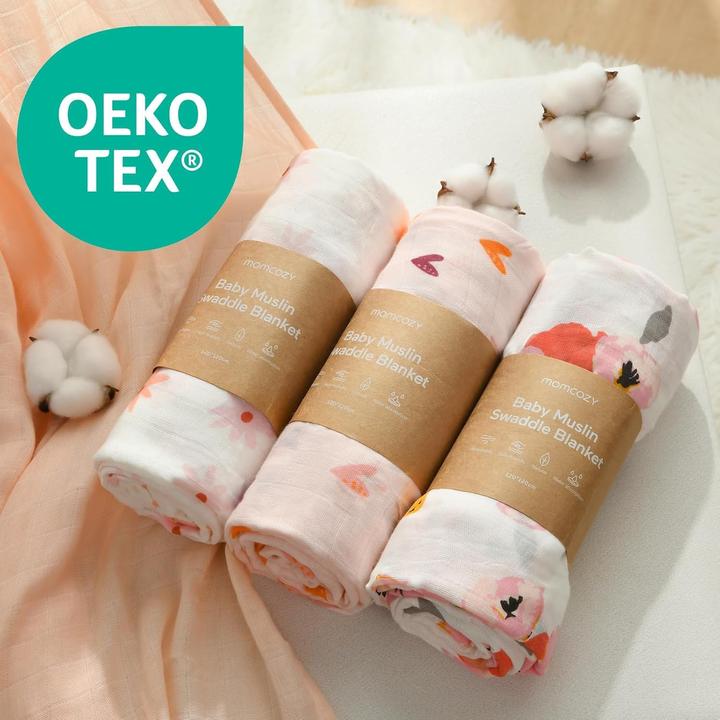Image du produit Momcozy Couverture Muslin Swaddle 4 Pack (120 cm, 120 cm)