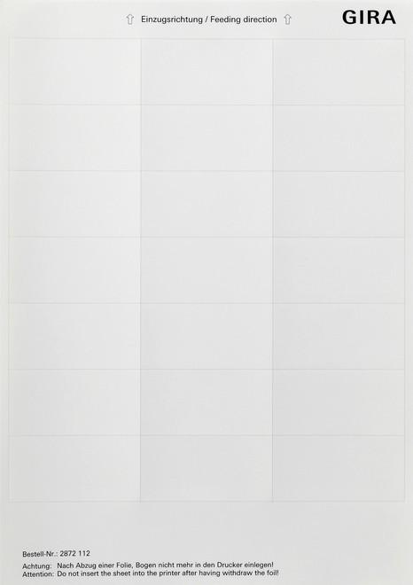 Actual product image Gira Labelling sheets 33.5 x 67 mm Accessories 2872112