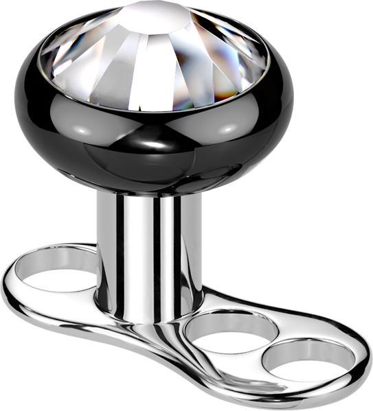 Immagine prodotto Star Piercing Dermal Anchor Innengewinde schwarz mit Kristall silber (Titanio G23, senza ottone)