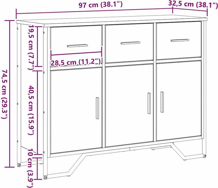 Actual product image vidaXL Sideboard aus Holzwerkstoffen (32.50 x 32.50 x 74.50 cm)