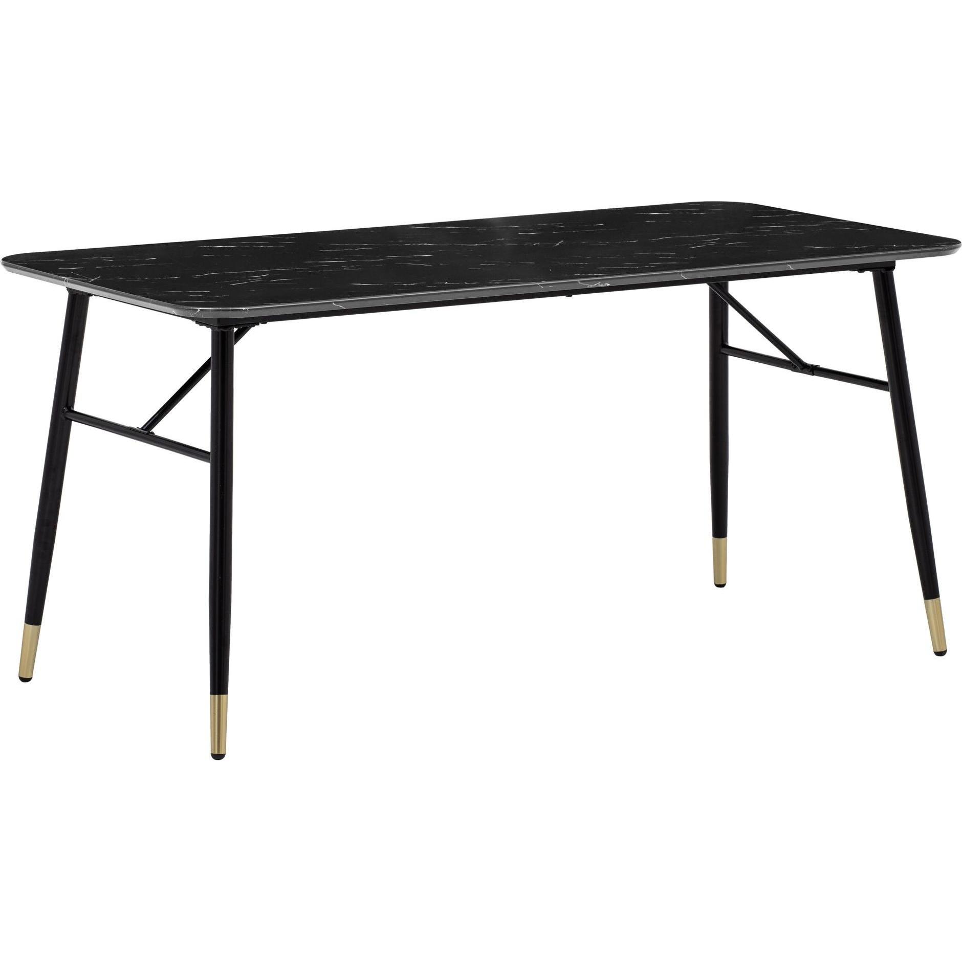 FineBuy, Esstisch, Esszimmertisch Esstisch 120 cm Marmor Optik Schwarz Klein Küchentisch (120 x 60 x 76 cm)