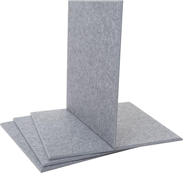 Actual product image Mendler Set of 4 acoustic wall panels HWC-L52, sound-absorbing 1sqm surface 50x50cm, grey