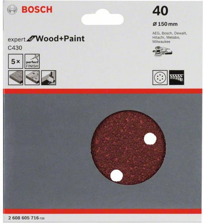 Actual product image Bosch Professional Zubehör Eccentric sandpaper with velcro (40)