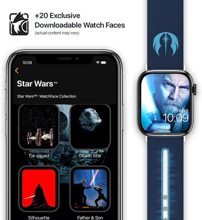 Immagine prodotto Moby Fox Bracciale Smartwatch Star Wars Darth Vader Lightsaber 22 mm (22 mm, Acciaio inossidabile, Silicone)