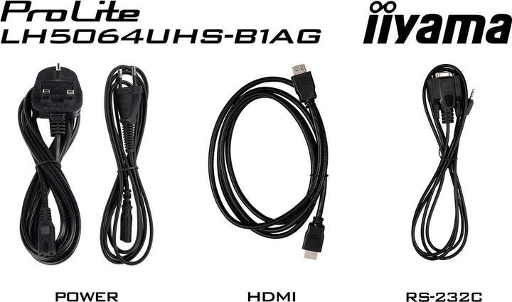Actual product image iiyama 125.7cm(49.5") LH5064UHS-B1AG 16:9 2xHDMI+1xUSB-C (Speditionsversand) (3840 x 2160 Pixels, 50")