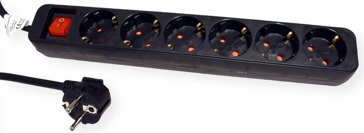 Produktbild Roline 6fach Steckdosenleiste mit Schalter schwarz 1,5m (6x, CEE 7/3, 1.50 m)