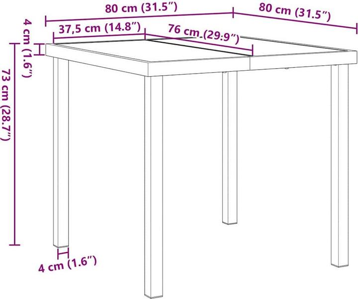 Actual product image vidaXL Garden dining set (80 cm)
