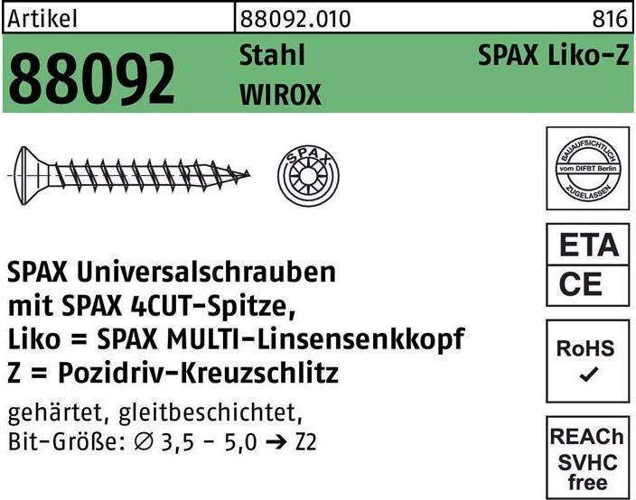 Actual product image Spax Chipboard screws (1000 Screws per piece)