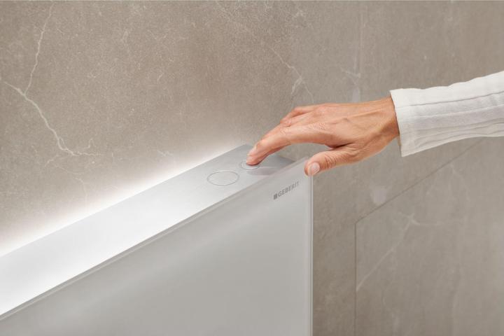 Actual product image Geberit Monolith PLUS sanitary module for wall-mounted toilet, 114cm, water connection center back