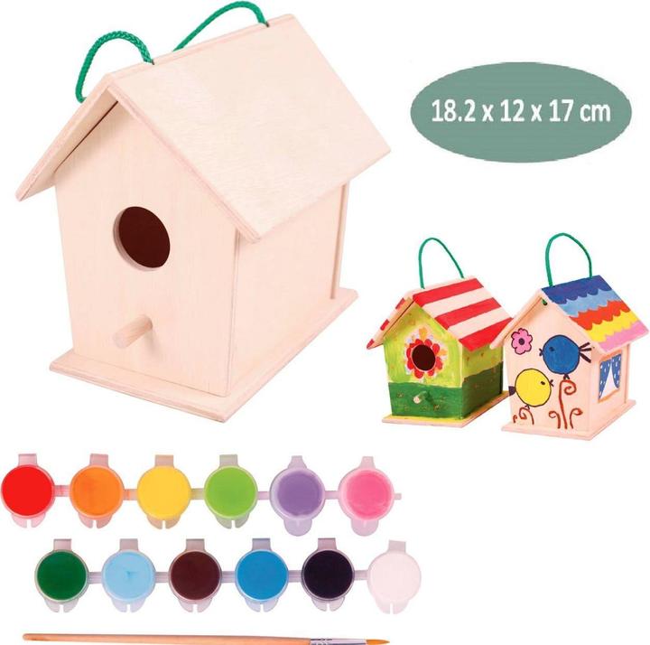 Immagine prodotto Spielba Set creativo di casette per uccelli con colori e pennelli