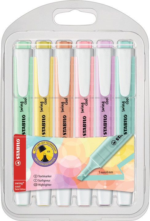 Produktbild STABILO swing cool Pastel Textmarker (Pastellfarben, 4 mm, 6 x)