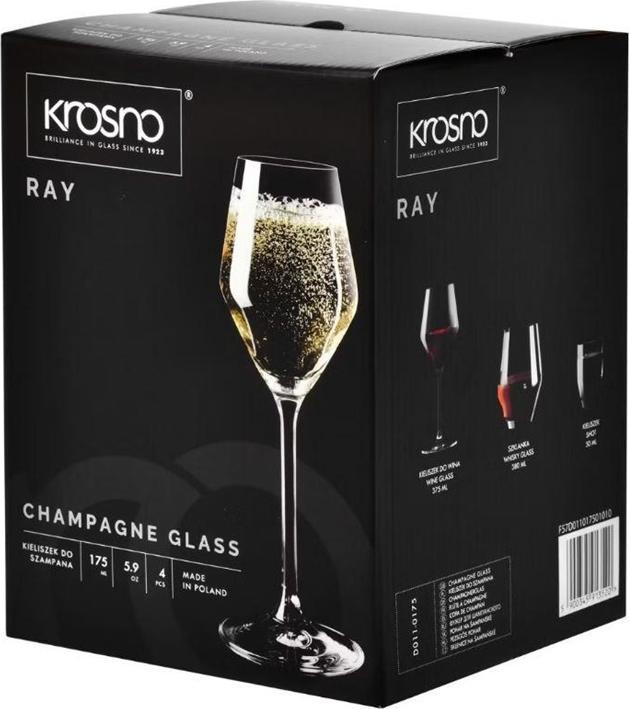 Productafbeelding Krosno GLAS CHAMPAGNE STRAAL 4ST 175ML (17.50 cl, 4 Bril, Champagneglazen)