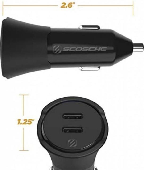 Actual product image Scosche 40W Dual Port Car Charger