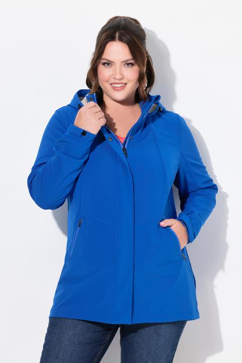 Image du produit Ulla Popken Veste technique HYPRAR à capuche, tissu Softshell déperlant, coupe évasée (46, 48)