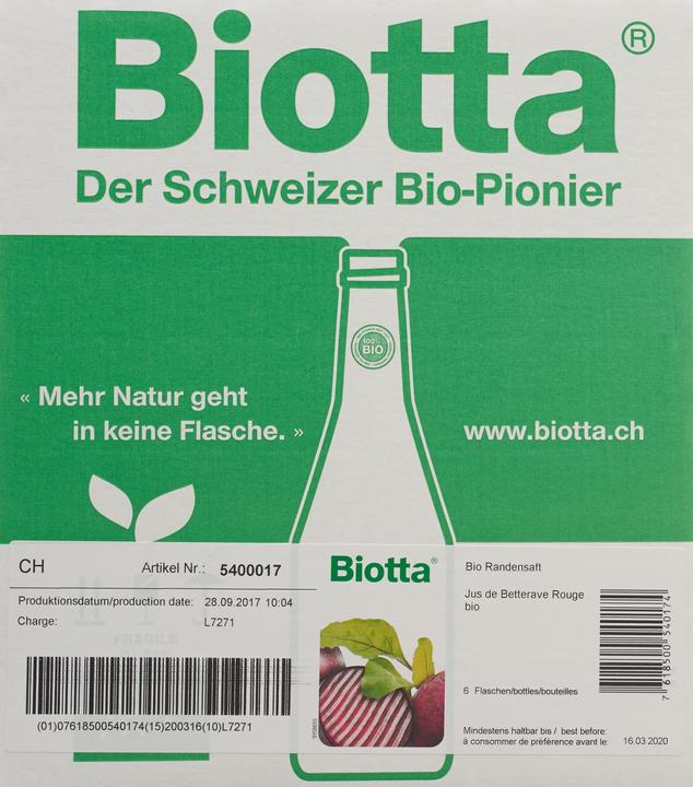 Immagine prodotto Biotta Barbabietola (6 x 50 cl)