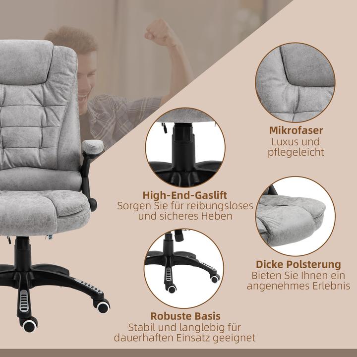 Actual product image Vinsetto Massagestuhl Technologiegewebe (100% Polyester), Schaumstoff Grau (46 - 56 cm)