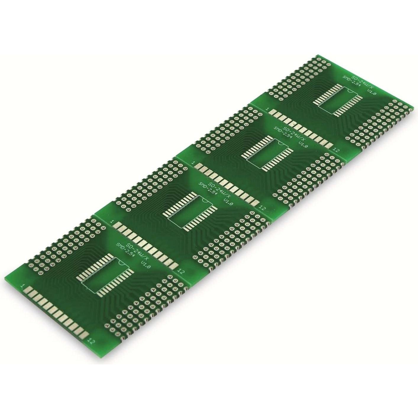 Pollin Electronic Adapterplatine SO-24W/X, 4-fach, RM2,54, Audio Adapter